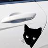 Fuuny Motorrad-Autoaufkleber, Katze, die späht, Katzenaufkleber, Aufkleber, schwarz/weiß, Auto-Styling, Vinyl-Aufkleber, Dekoration, Auto, Autozubehör