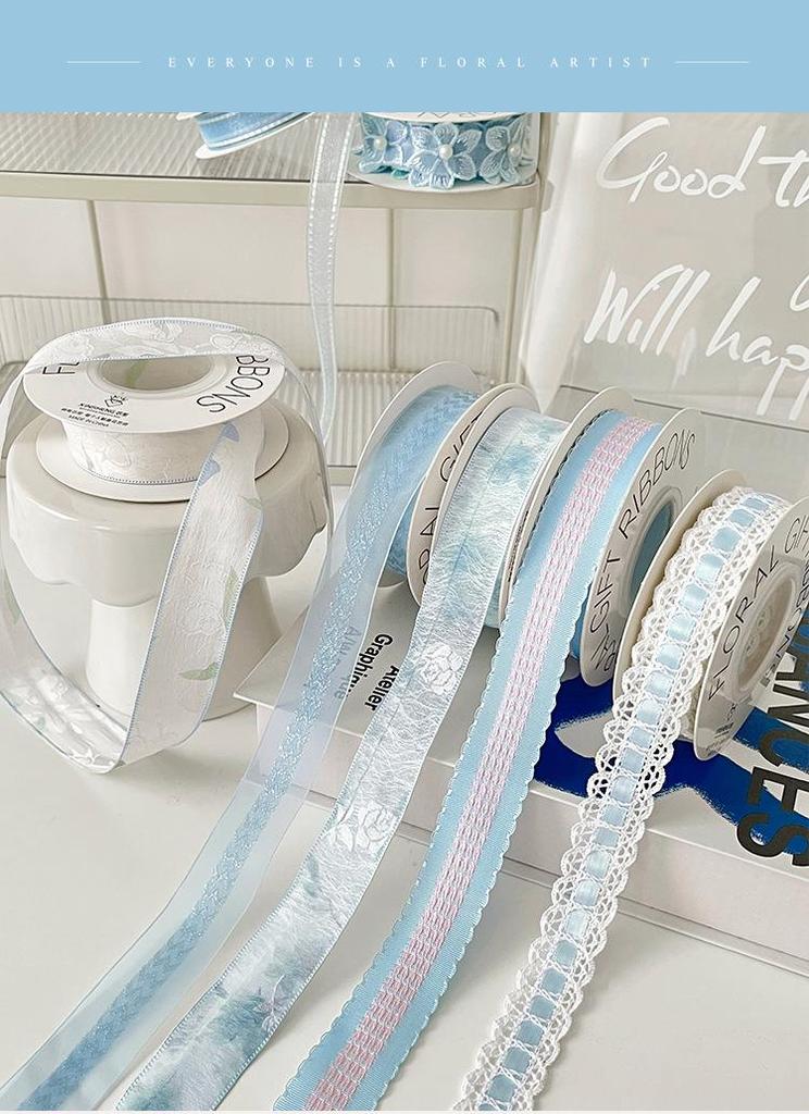 Xin Sheng Alice Ribbon Satin Flower Bouquet Bow for DIY Floristry & Packaging
