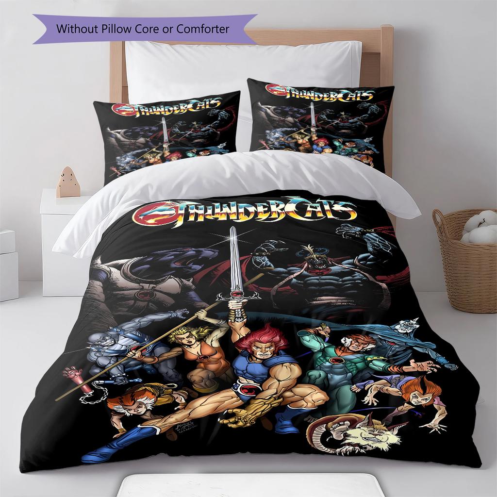 H260212ThunderCats Pattern Bedding,Quilt Set Quilt Cover Pillowcase Home Birthday Gift (1 * duvet cover + 2 * pillowcase, without core)