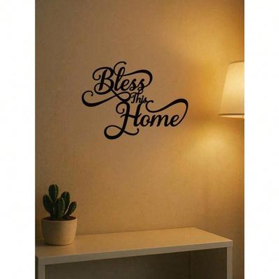 Modern Metal Wall Art Bless This Home Farmhouse Decor Waterproof Rust Resistant Sign for Living Room Bedroom Bathroom Kitchen Housewarming Gift