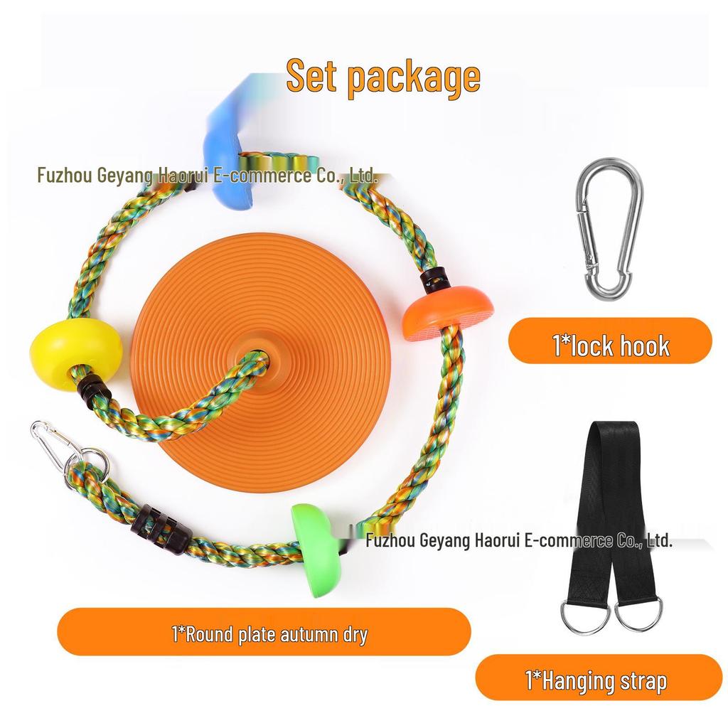 Large Children's Disc Swing with Climbing Rope - Sensory Training Playground Toy for Kindergartens