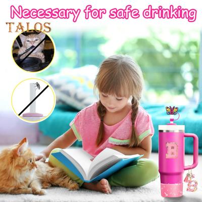 6-Piece Tumbler Accessories Set Letter Stickers Butterfly Straw Cap Cup Sleeve Reusable Easy To Clean Decorative Accessories for Stanley Tumbler