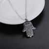 Vintage Hamsa Hand of Fatima Pendant Necklace Stainless Steel Turkish Evil Eye Necklaces Spirit Lucky Jewelry for Man