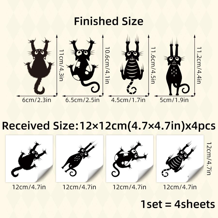 

Креативные Милые Мультяшные Пушистые Черные Кошки Наклейки на Switch, Самоклеящийся Декор для Спальни, Общежития, Гостиной 12x12CMx4 чёрный