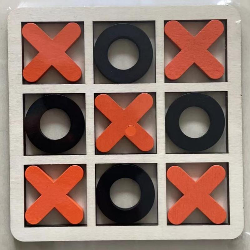 Spiel Holzspielzeug Mini Tic-Tac-Toe Interaktives Puzzle Training Gehirn Lernen Frühe pädagogische Spielzeuge Für Kinder Kinder Schach