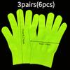 1/3Pairs Neon Green Knit Gloves - Breathable, Stretchy, Windproof, Ideal for Running, Bar Atmosphere, and Nighttime Use