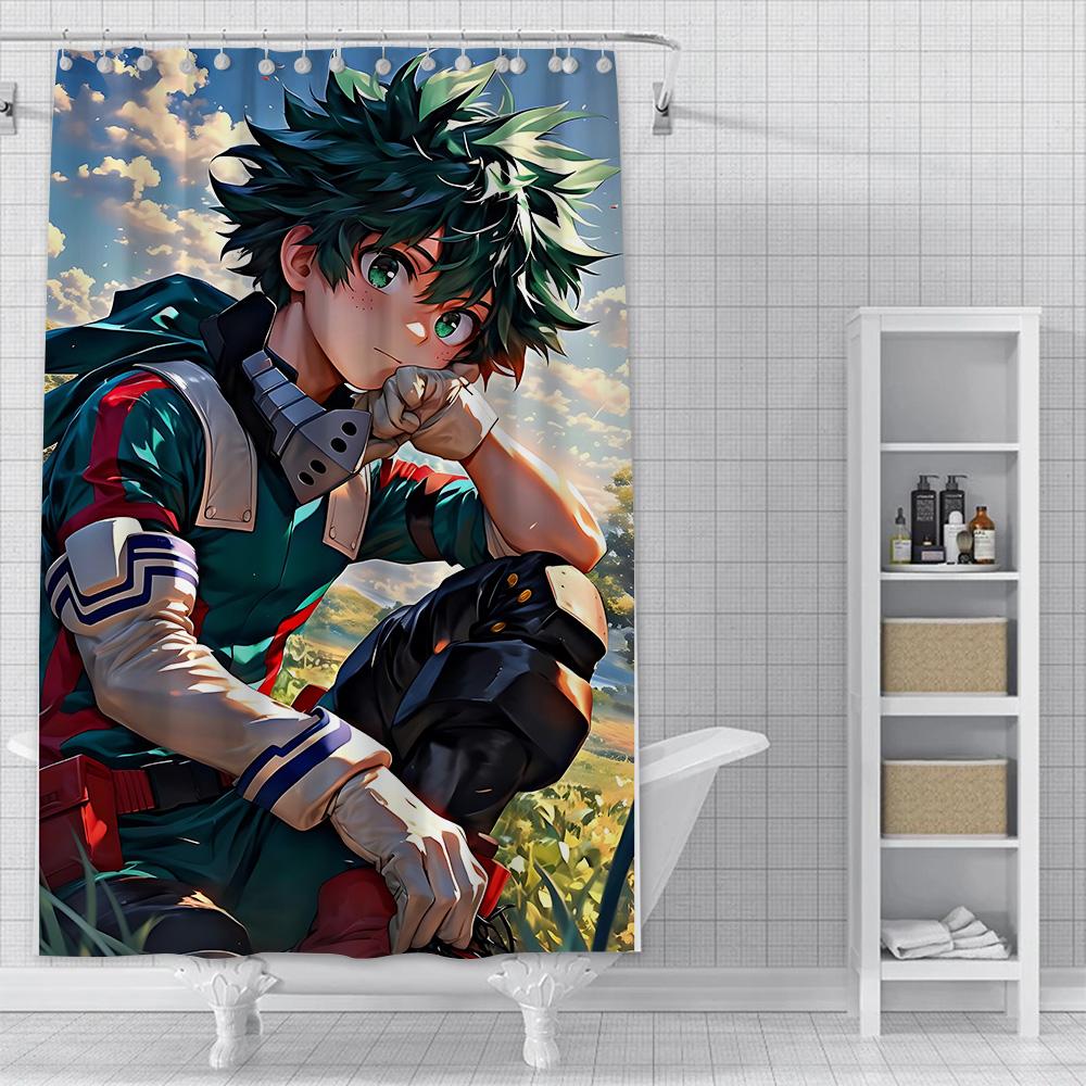 Shower Curtain Waterproof Polyester Fabric Paint Colorful Bath Curtains My Hero Academia Deku Home Bathroom Decor With Hook