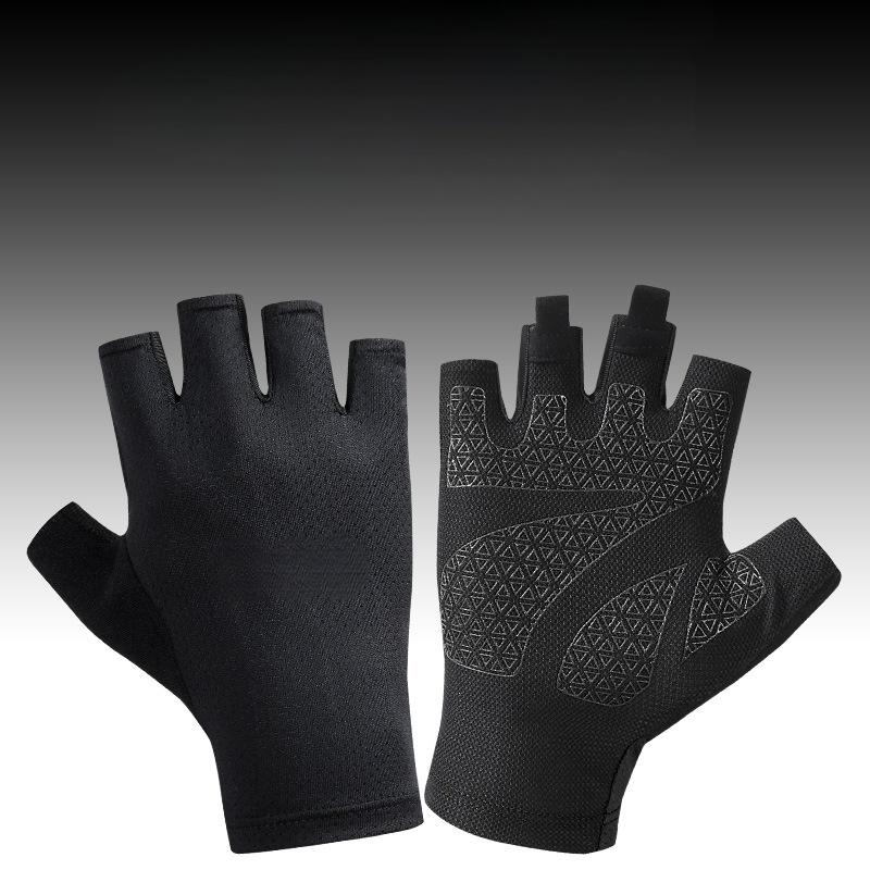 Finger and Half Finger Women s Men s Wear Resistant Bicycle Gloves Fishing Gloves Fitness Gloves Sports Outdoor Riding Gloves M чёрный