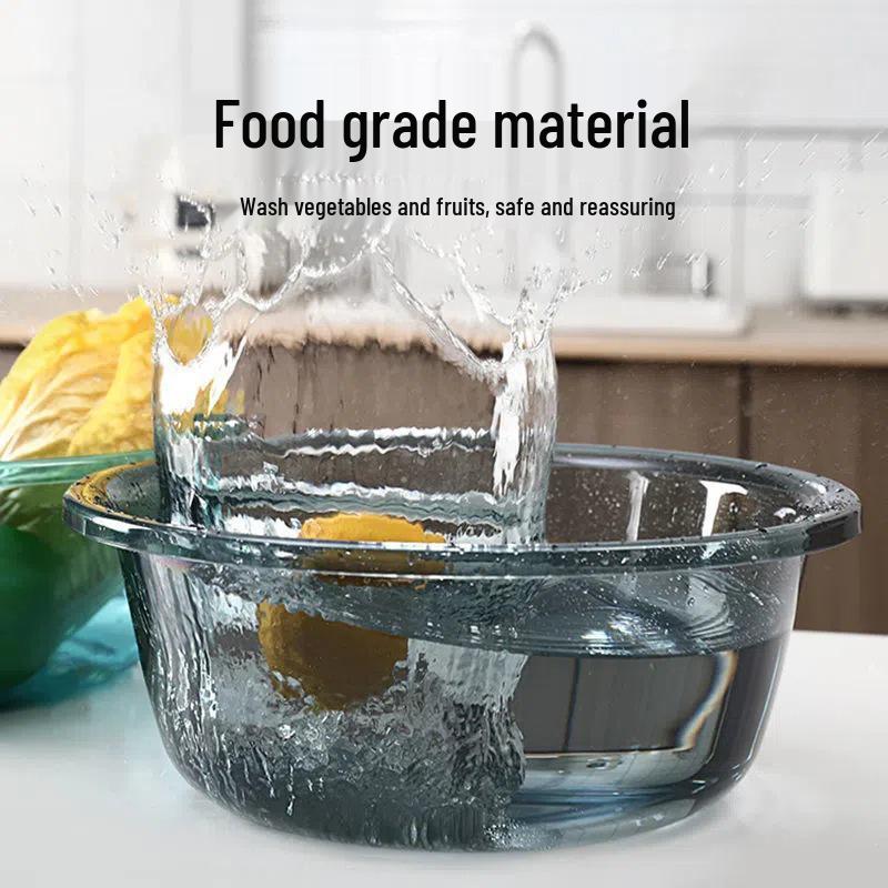Durable Clear Plastic Washbasin for Vegetables, Laundry, and Foot Washing - Child and Baby-Friendly