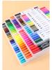 Giorgione Double-Ended Water-Based Fineliner Brush Pens: 24 & 80 Washable Colors