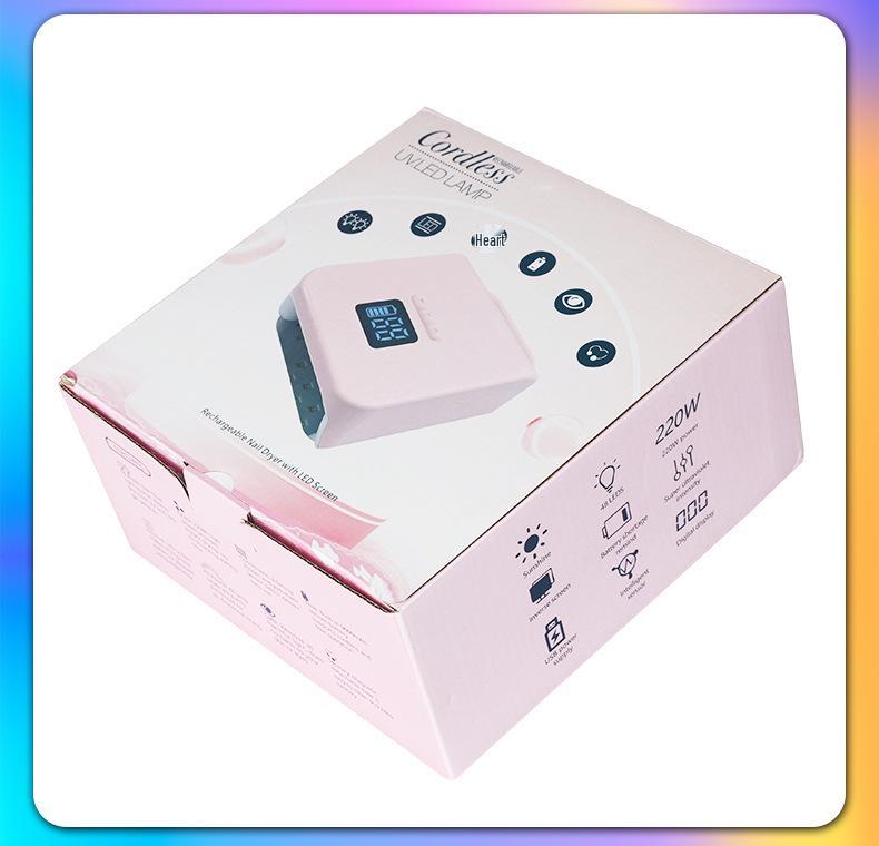 220W Smart Wireless Rechargeable Nail Lamp - Fast Drying Phototherapy Machine for Nail Salons