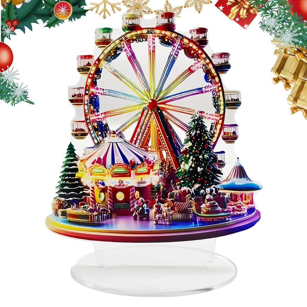 Ferris Wheel Ornament 2D Acrylic Decoration New Year Christmas Navidad Decor For Thanksgiving Birthday Offices Home Room Door