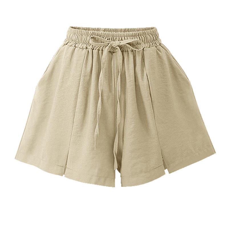 

Женские летние шифоновые брюки с широкими штанинами и разрезами — легкие, утягивающие, с эластичной талией, повседневная одежда XXL абрикосовый