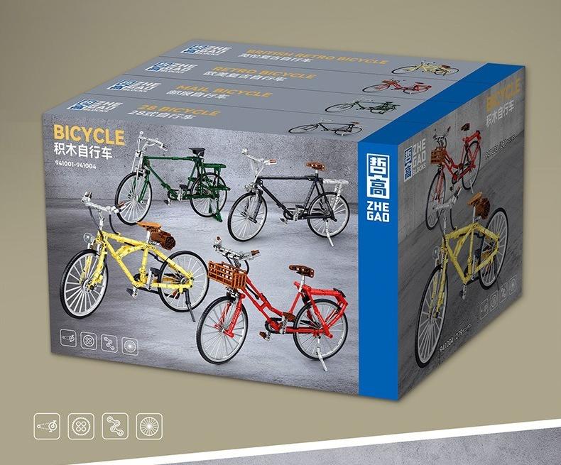 Retro Ziegelstein Fahrrad Modellbausatz Buntes Mountainbike mit Zubehör Spielzeugmodell Vintage Detailliertes Konstruktionsrad Dekoration 1126 Teile