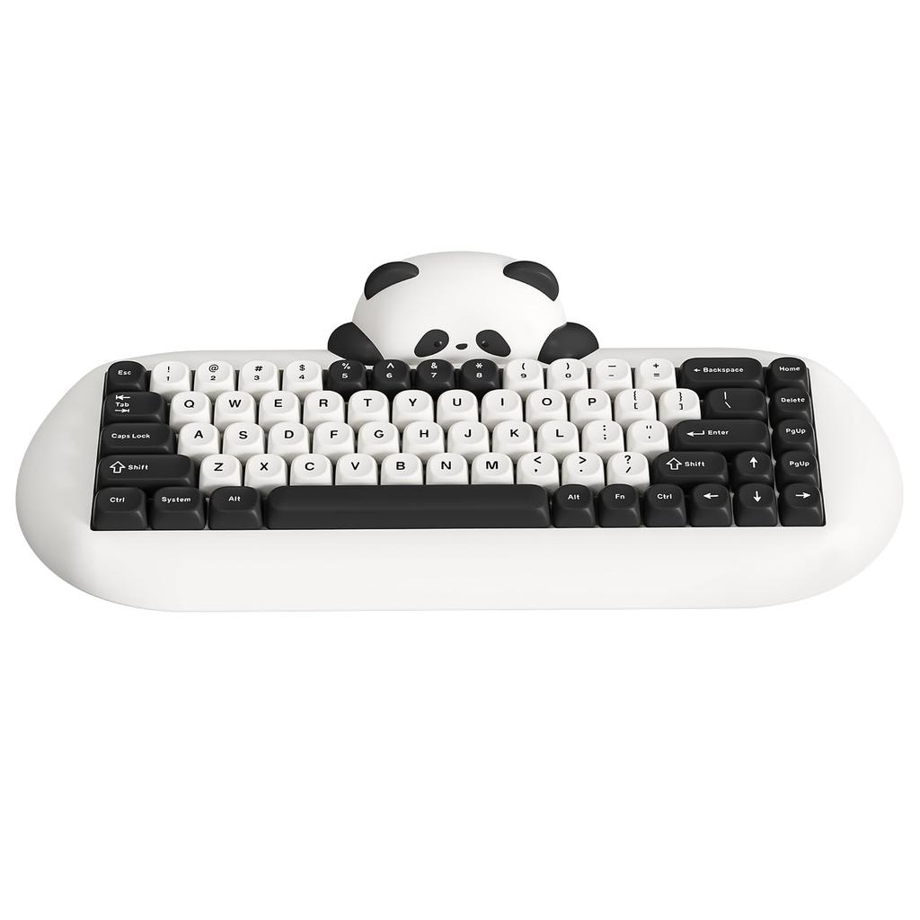 YUNZII C68 Bezdrátová mechanická klávesnice Cute Panda Bezdrátová hot-swap silikonová ergonomická herní klávesnice 3 režimy RGB podsvícení kompatibilní s NKRO