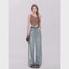 Women's Light-Colored Retro High-Waist Wide-Leg Jeans - Summer Thin, Loose, Slimming Fit
