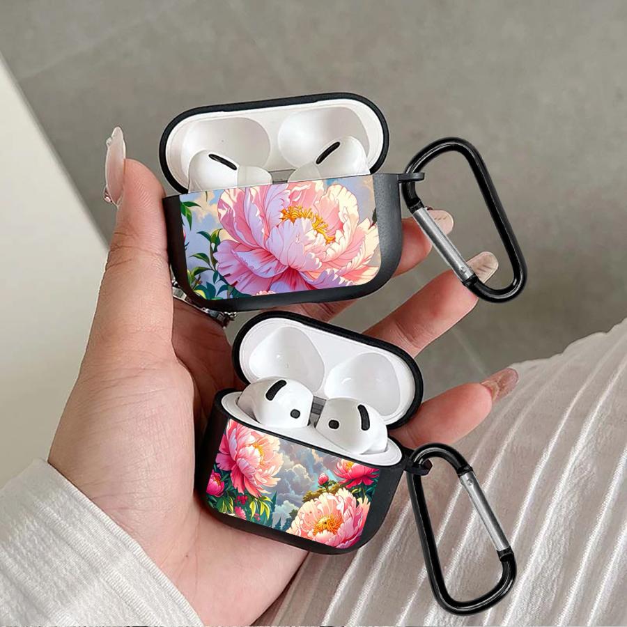 Case For Airpods Pro3 Pro2 4 2 3 1 Pro Earphone Cases Cover Rich And Lustrous Peony Fashion
