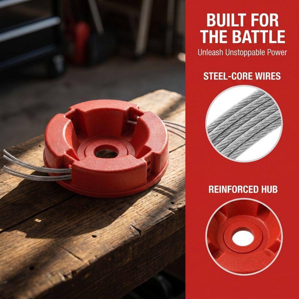 Nylon Steel Line Aluminum Zinc Zinc Alloy Head Wire Rope Through Hole Trimmer Replacement Head  Yard Care