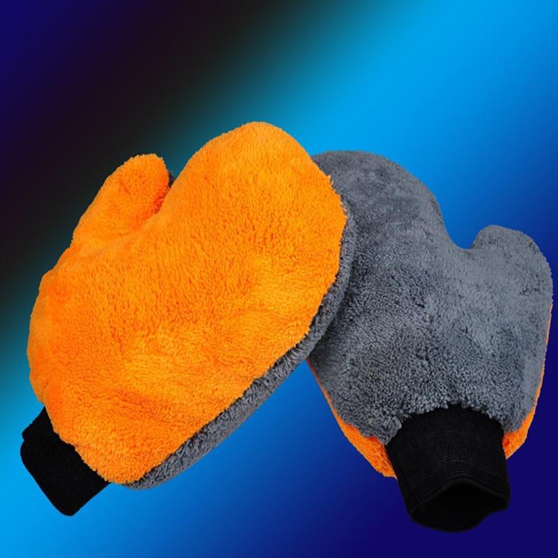 Double-sided Plush Car Wash Gloves Wiping Car Gloves Soft Thickened Auto Cleaning Tools Portable Cleaning Supplies
