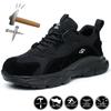 Zapatos de seguridad para el trabajo ligeros, botas de seguridad para mujeres y hombres, zapatillas de trabajo antigolpes, zapatos con punta de acero, zapatos protectores indestructibles