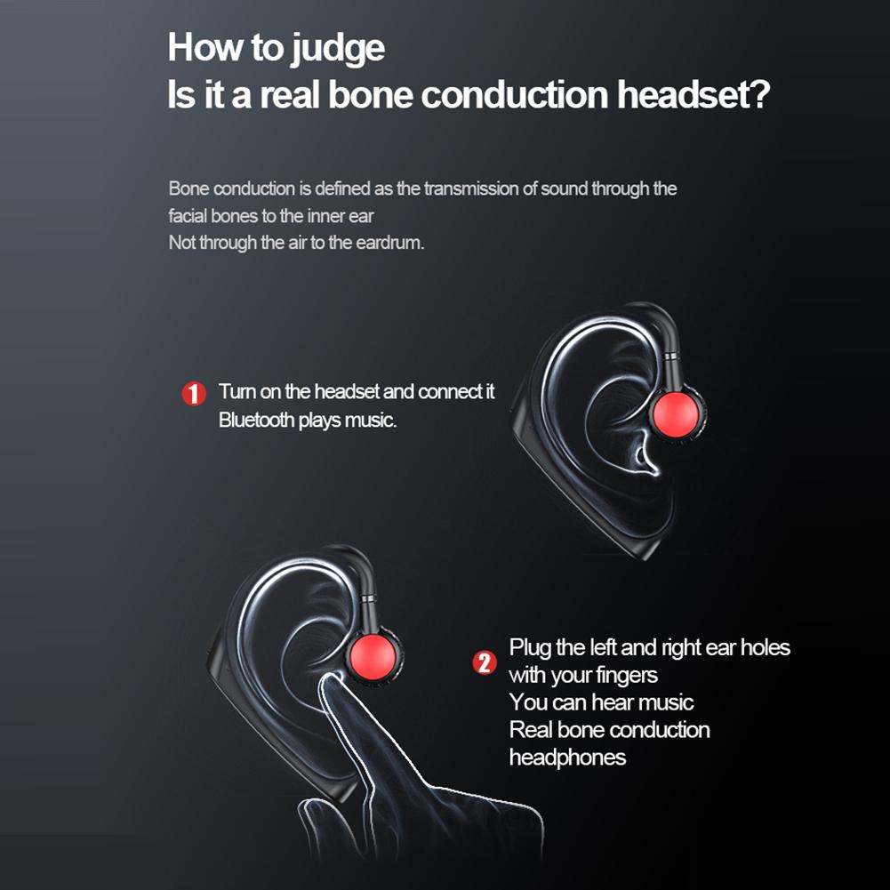 Ear Clip Wireless Headphones Bone Conduction Bluetooth Earphones Sound Hands-free Sport Headset Sports Noise Canceling Headset