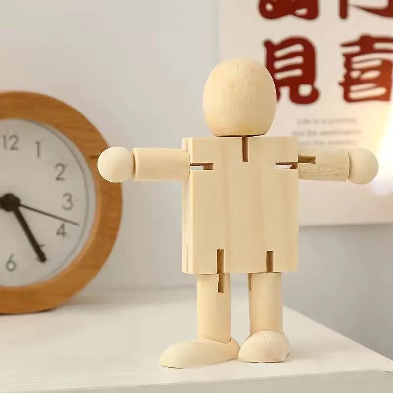 Artesanato e Decorações de Madeira Desenho Animado Criativo DIY Branco Animal Decorações de Madeira Jardim de Infância Decoração de Barril de Madeira de Mesa YLE553