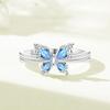 Copper Metal Authentic Original Blue Butterfly Flying Ring Women's Anniversary Perfect Gift Engagement Rings Designed For Women Mens High Quality
