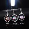 Silver Plated Oval Gradient Rainbow Crystal Pendant Necklace 3 Colors Hollow Halo Zircon Trim Women Vintage Luxury Jewelry