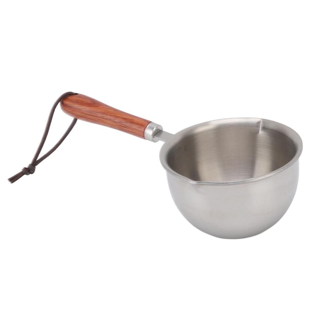 Mini Butter Warmer Pan Stainless Steel Quick Oil Warmer Pot Deepen Bottom Small Milk Pot L 200x57x53mm 7.9x2.2x2.1in