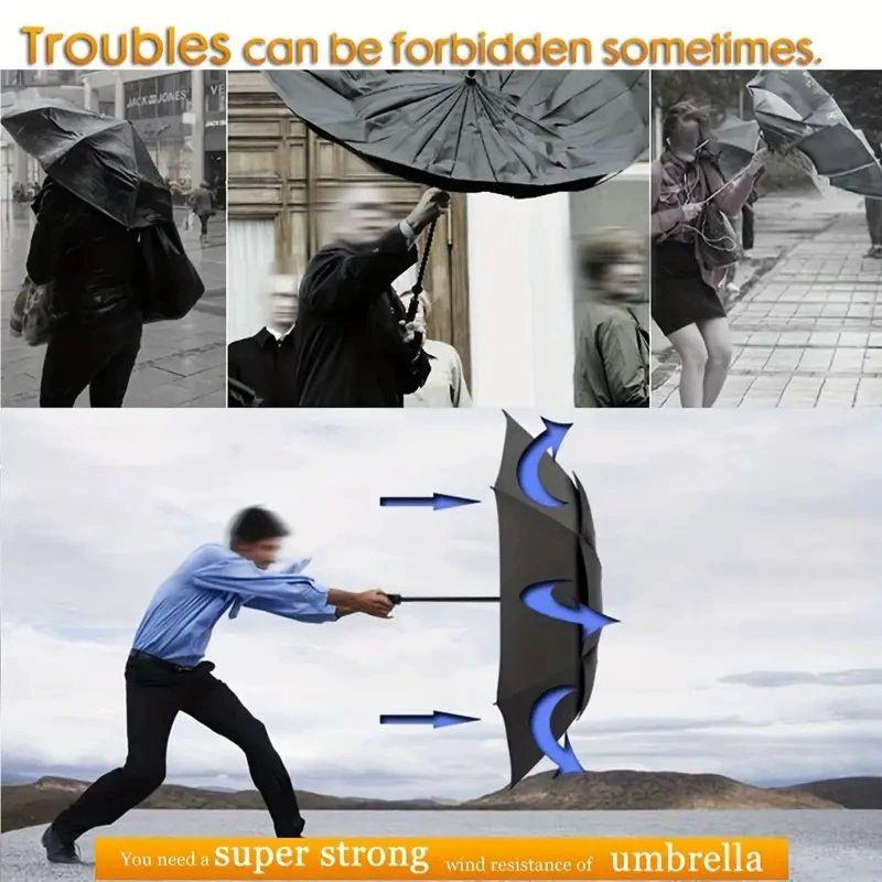 Premium Large automatic double-layer golf umbrella long handle double umbrella outdoor large umbrella business umbrella