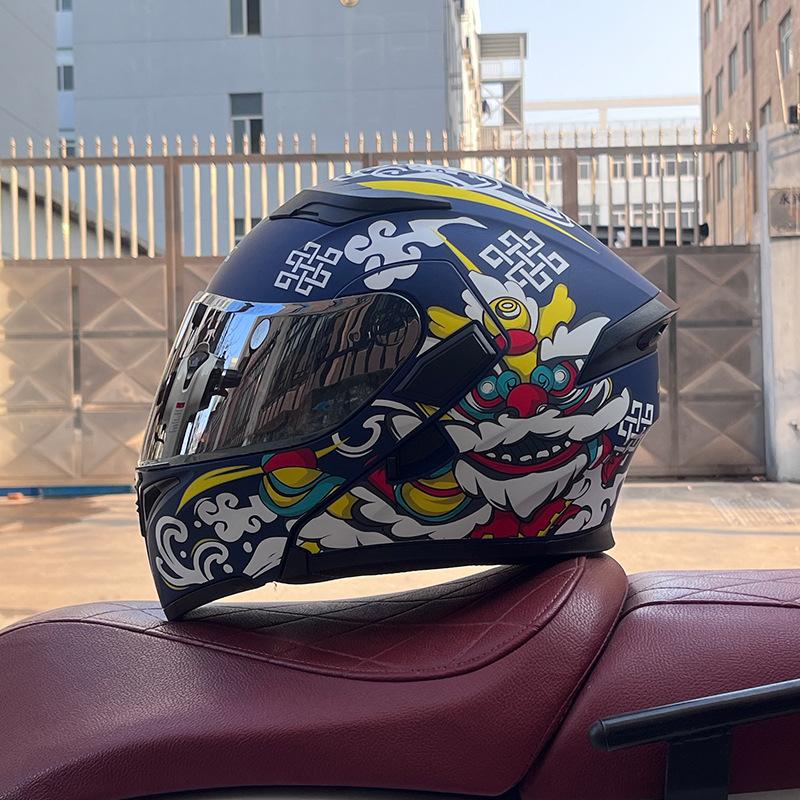 Motorcycle helmets Men's and women's locomotive full helmets Bluetooth peel-off helmets Electric vehicle helmets