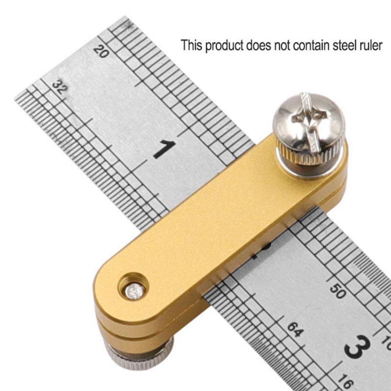 Steel Ruler Positioning Aluminum Alloy Block Woodworking Scribe Drawing Mark Line Gauge Carpenter DIY Measuring Carpenter Tools