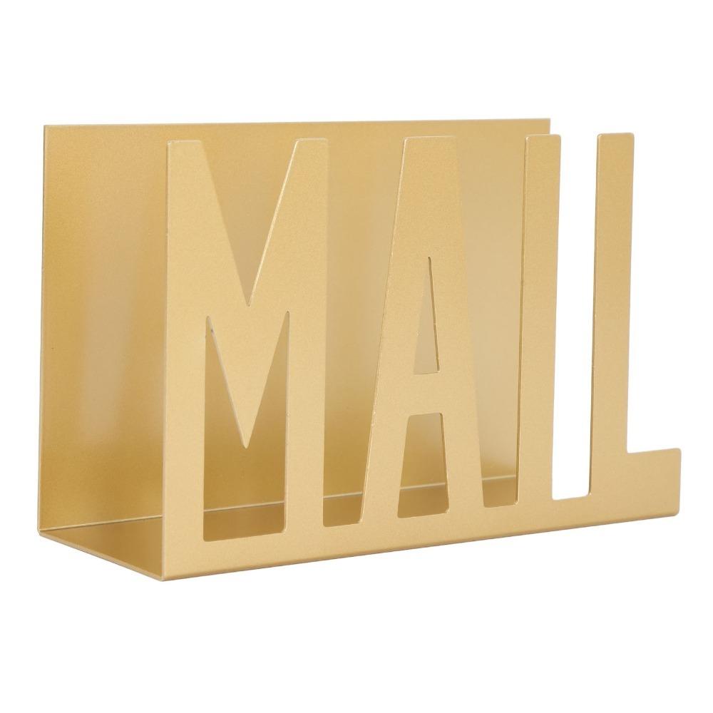Metal Construction Mail Organizer Hollow Design Cutout Design Mail Holder Modern Style Stylish Design Letter Organizer
