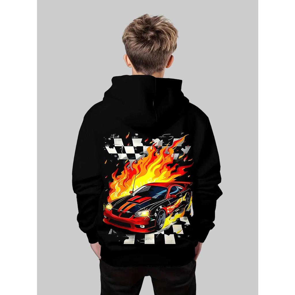 Children's Clothing, Boys' Hoodies, Long Sleeved Fashionable Printed Spring and Autumn Pullovers