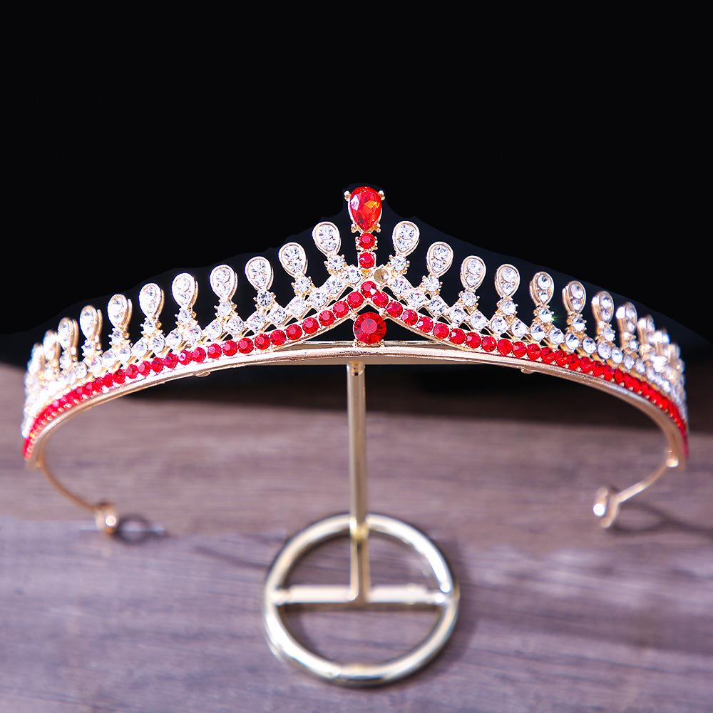 DIEZI Elegant Girls Princess Bridal Crown Sky Blue Crystal Tiara For Women 7 Colors Rhinestone Crown Hair Accessories Jewelry