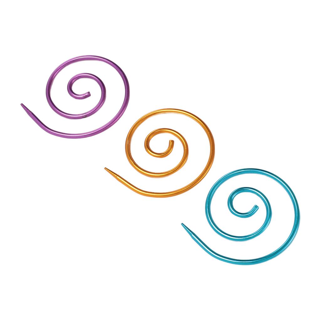 3pcs Spiral Cable Knitting Needle DIY Rustproof Metal Cable Needle Shawl Pin Practical Round Spiral Needle for Sweaters