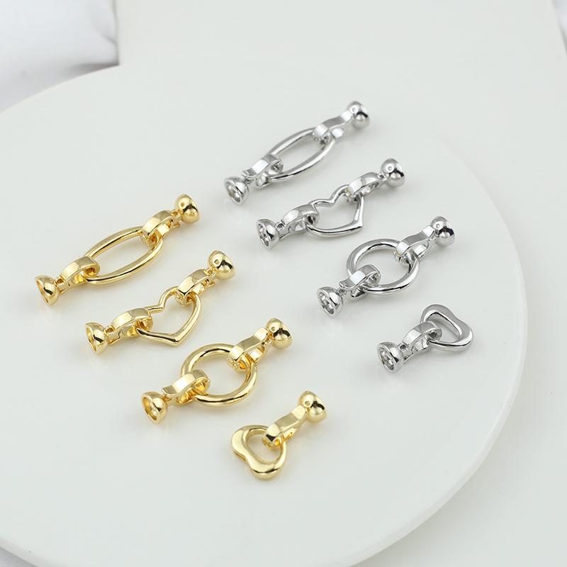 Naszyjnik i łącznik do bransoletki w kształcie owalnego brzoskwiniowego serca zachowujący kolor z podwójnym zapięciem