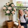 1pc3ft   Simulation Hydrangea Potted Plant Outdoor Garden Decoration Artificial Flower Tree Artificial Plant Ground Insert