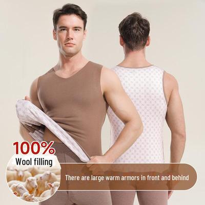 Men's All-Wool Patch Vest: Seamless, Warm, Back-Protecting Inner Wear for Autumn/Winter - Available In Women's Plus Sizes