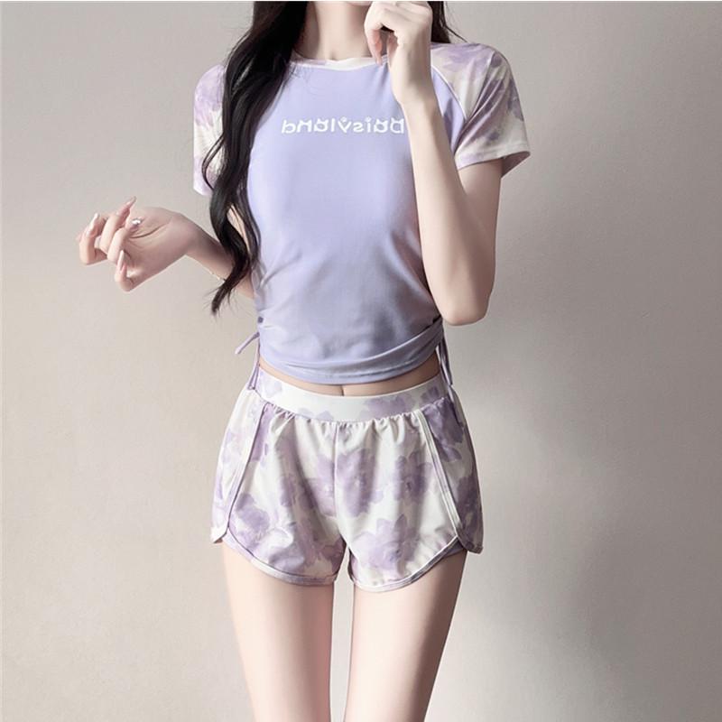 Dopamine Women's Slimming Two-Piece Sports Swimsuit - Tummy Concealing Boxer, Plus Size, Ideal for Students & Hot Springs
