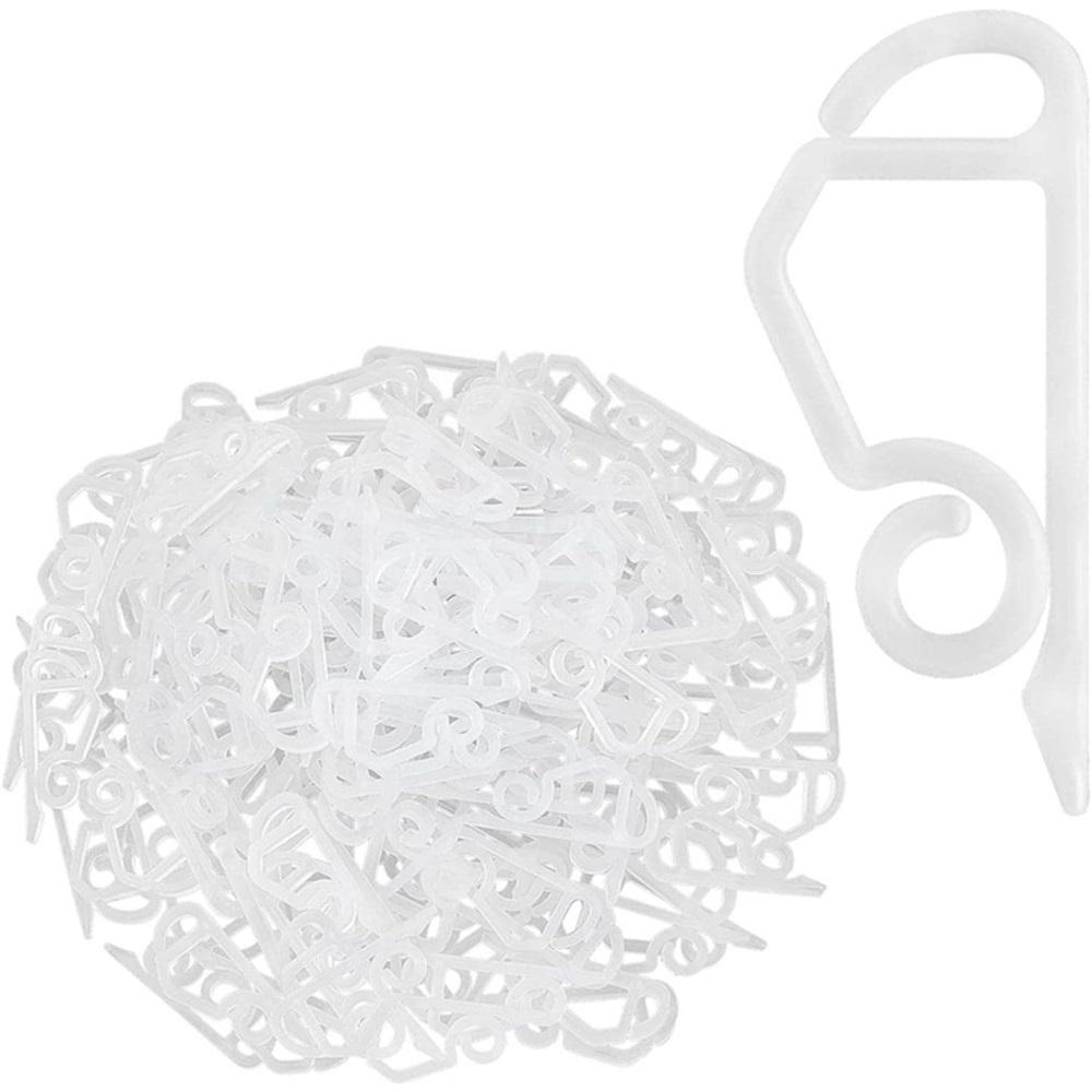 

100 шт. Рождественские гирлянды-клипсы, крючки для водосточных желобов - для подвешивания уличных декоративных гирлянд на крышах рождественских елок на Хэллоуин (черный) 100pcs белый