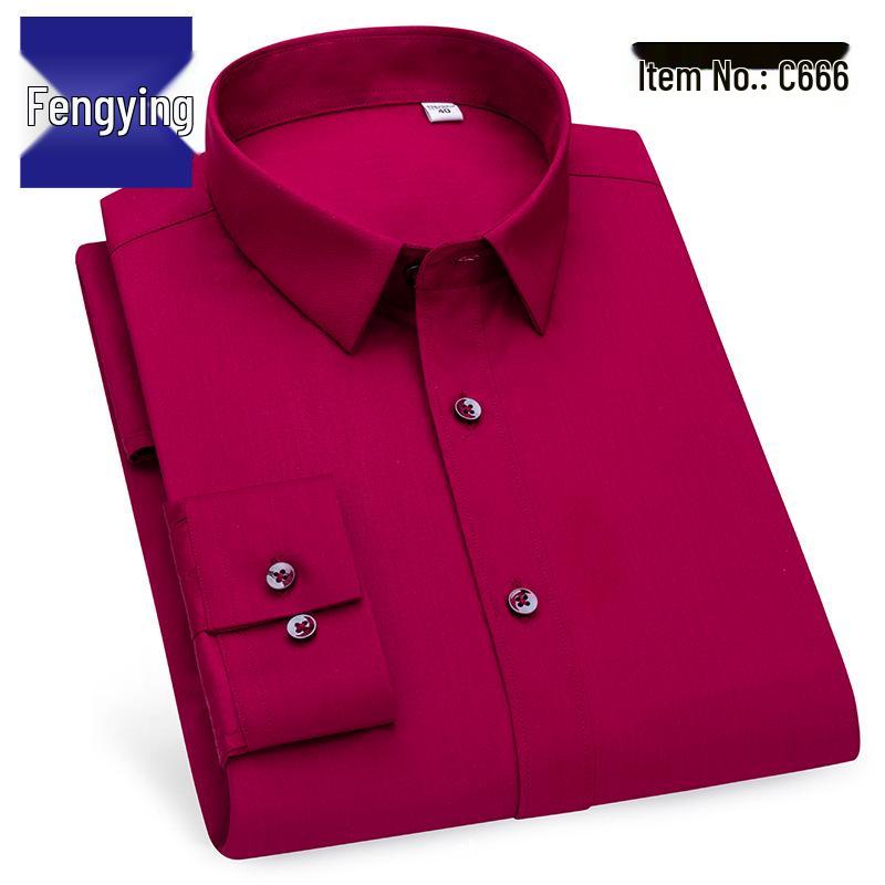 2026 Men's Bamboo Fiber Breathable Business Shirt - Elastic, Multi-color, Spring/Autumn Style