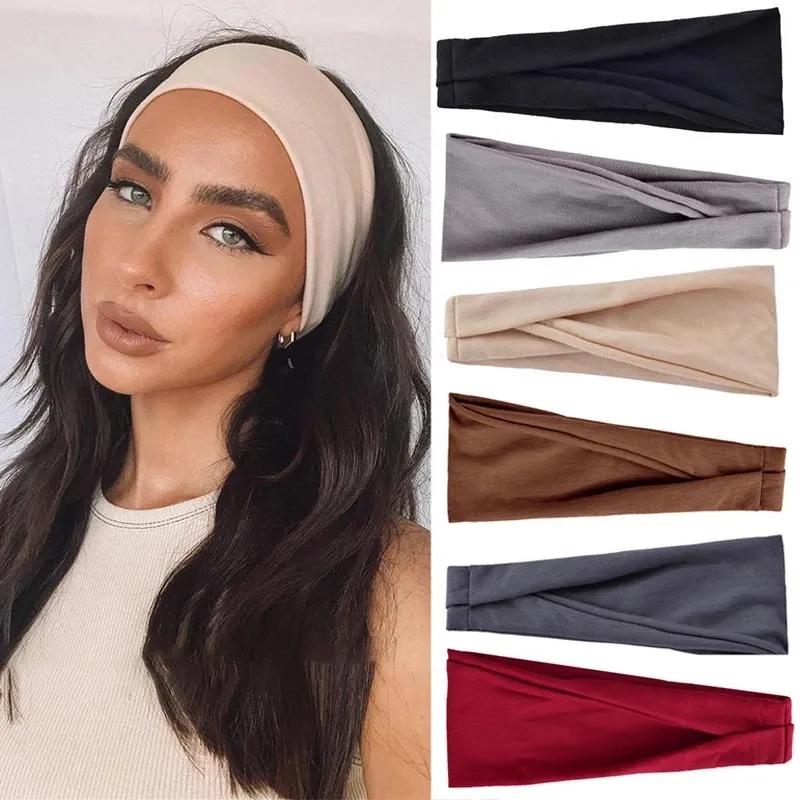 

Sports Yoga Headbands for Women Simple Adjustable Men Running Absorb Sweat Elastic Hair Bands Solid Headbands Hair Accessories Size fits all