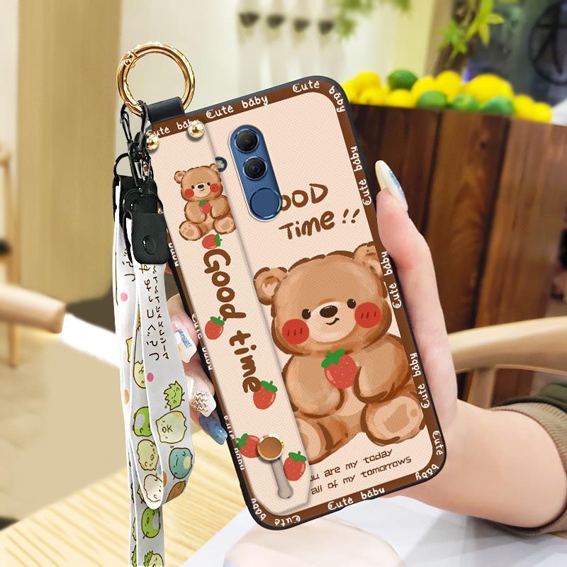 Anti-dust Phone Holder Phone Case For Huawei Mate 20 Lite Cute Ring Dirt-resistant Shockproof Wristband Wrist Strap