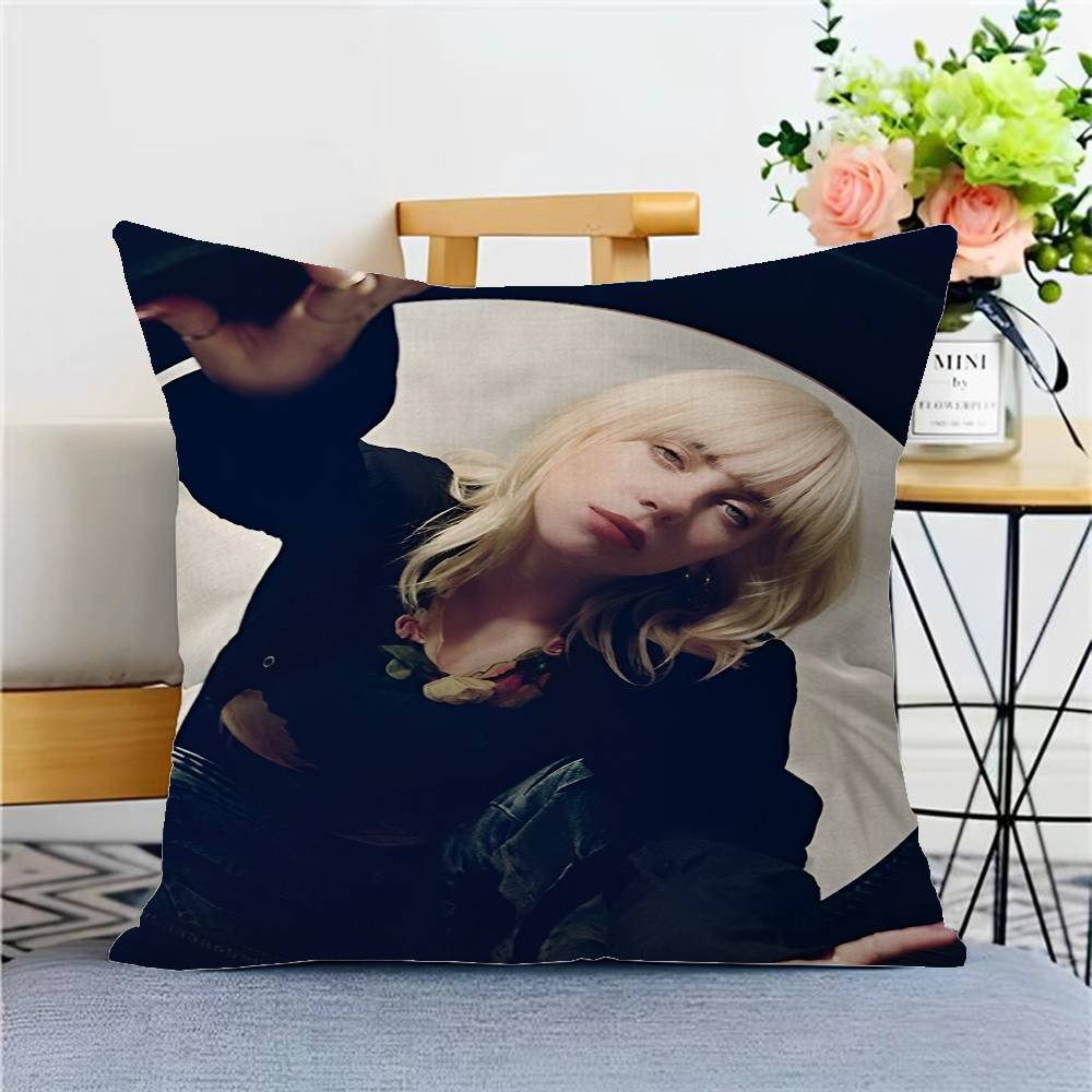 B-Billie E-Eilish Pillow Anime Pillow Sofa Bed Head Pillow Cover Cushion Cover 45x45 Cm Fashion
