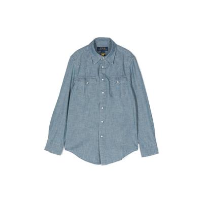 Polo Solid Point Collar Long Sleeve Shirt Kids Shirts Indigo 323850941-001