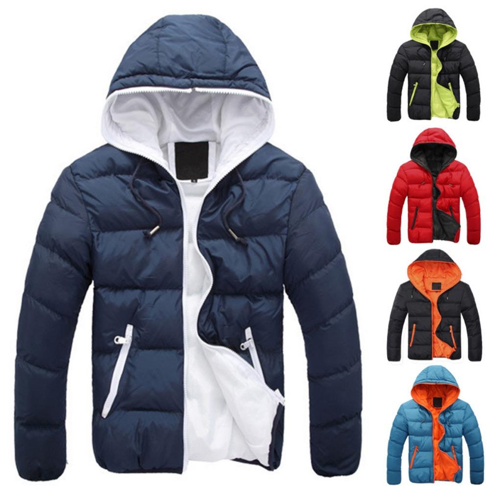 Men's Casual Hooded Parkas - Autumn Winter Thin Cotton-Padded Hooded Jacket for Outdoor Wear