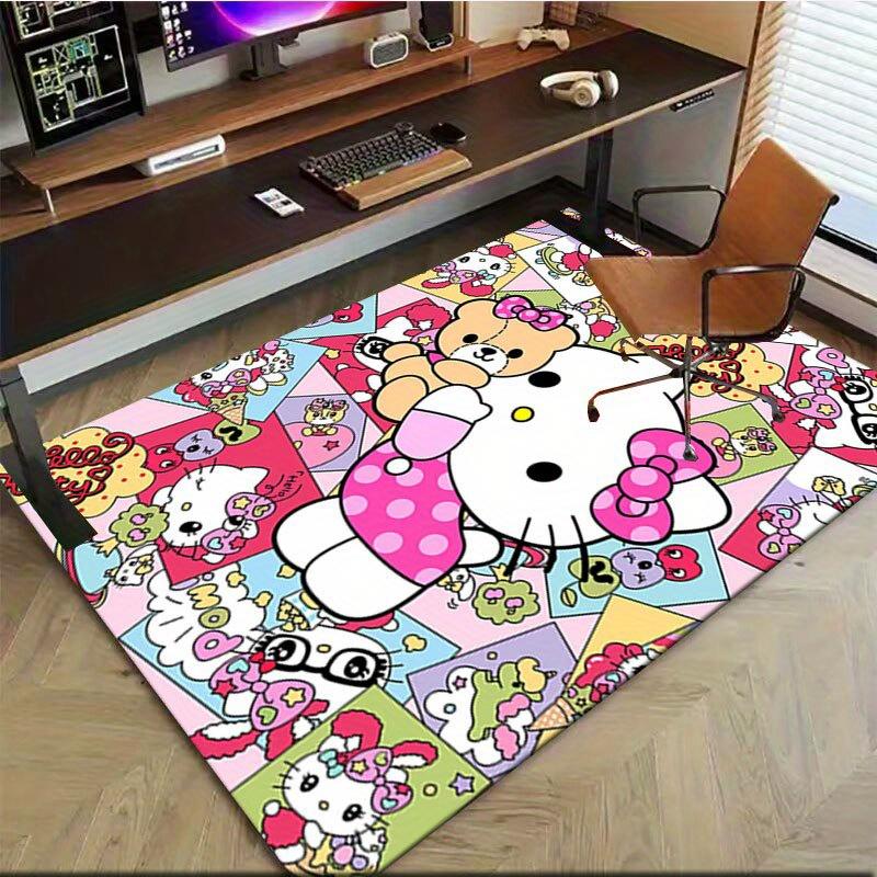 1pc Sanrio Hello Kitty Mermaid Printed Office Carpet Rectangle Rug Under The Table,Perfect Room Decor for Living Room, Bedroom, Kitchen, Non-slip Floo