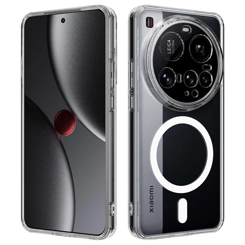 For Xiaomi 15 Ultra Case Magnetic Shockproof Transparent Soft TPU+ Hard PC Wireless Charging Cover for Xiaomi Mi 15 Ultra For Xiaomi 15 Ultra прозрачный