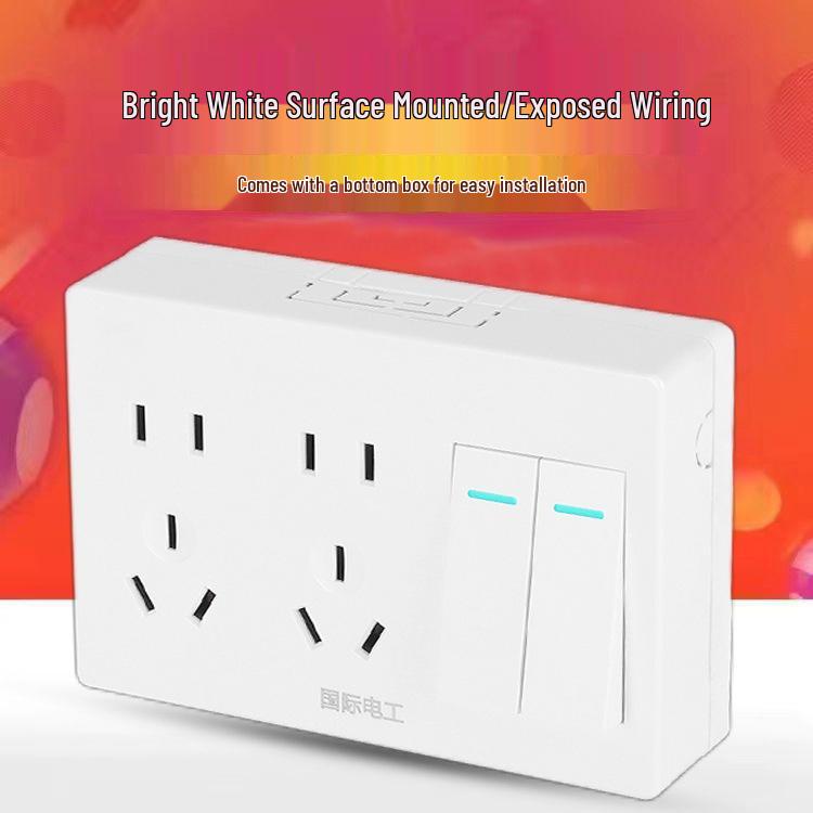 Ultra-Thin Surface-Mounted Single-Pole Switch & Socket Panel for Home Walls